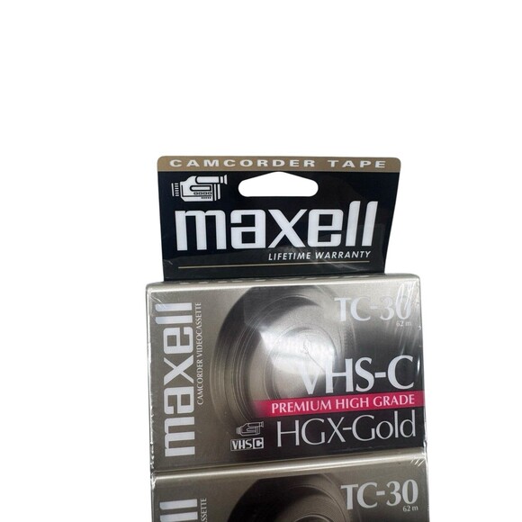 Maxell TC-30 62m HGX-Gold VHS-C Premium High Grade Tape 2-Pack Fast Shipping - Picture 2 of 6